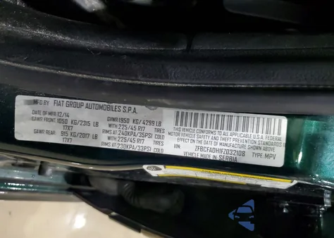 2015 Fiat 500L Trekking from USA, damaged, VIN ZFBCFADH1FZ032108